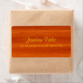 Luxe notenhout gouden script elegante verzending etiket (Insitu)