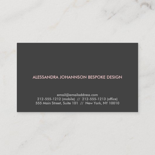 LUXE Nr. 2 Visitekaartje met HOGE MODE (Achterkant)