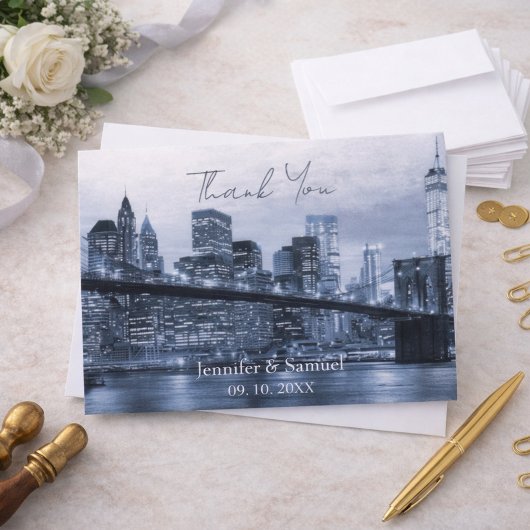Luxe NYC Silhouet van de stad Bedankt