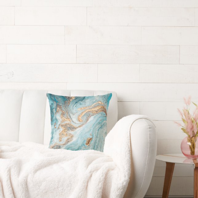 LUXE OCEAN SPLASH MARBLE CUSHION KUSSEN (Bank)