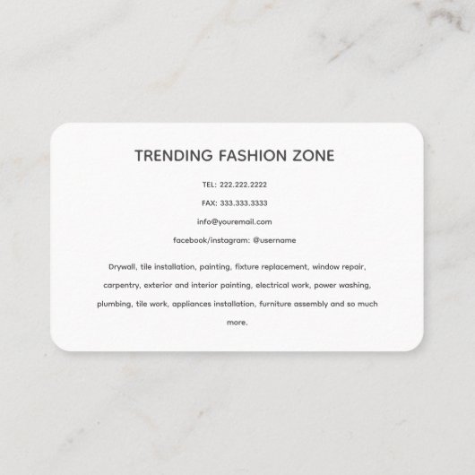 Luxe Oceania Matte Visitekaartje Design (Achterkant)