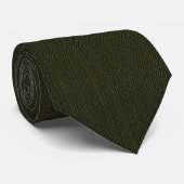 Luxe Olijfgroene Heringbone Stropdas (Opgerold)