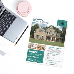 Luxe onroerend goed aangepaste marketing flyer