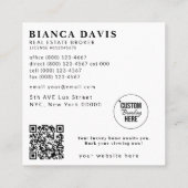 Luxe onroerend goed bedrijf Logo Foto QR Code Vierkante Visitekaartje (Achterkant)