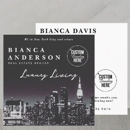 Luxe onroerend goed bedrijf Logo Foto QR Code Vierkante Visitekaartje