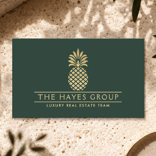 Luxe Onroerend Goed Groep Gouden Ananas Diep Groen Visitekaartje