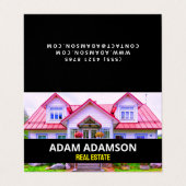 Luxe onroerend goed (QR-code) Huis makelaar gevouw Visitekaartje (Buitenkant ongevouwen)