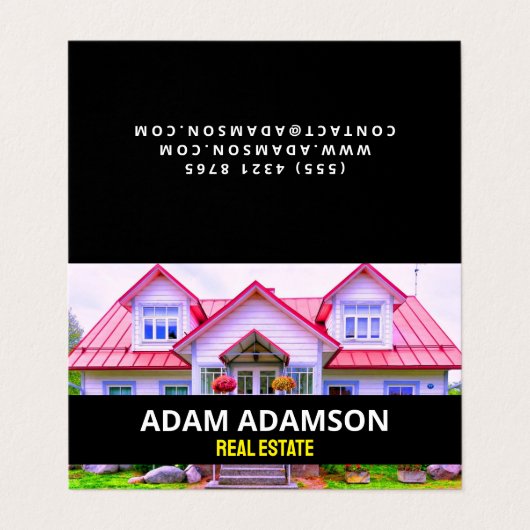 Luxe onroerend goed (QR-code) Huis makelaar gevouw Visitekaartje (Buitenkant ongevouwen)