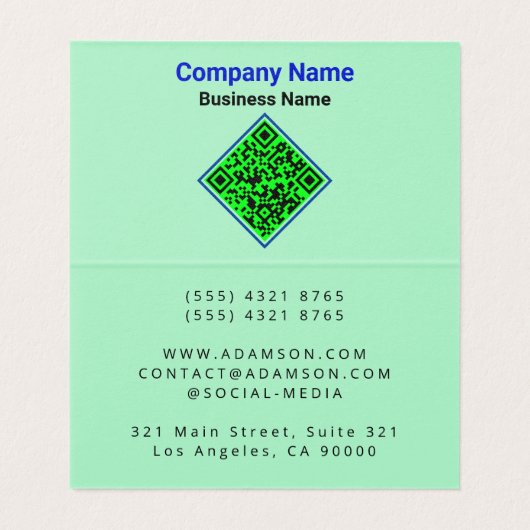 Luxe onroerend goed (QR-code) Huis makelaar gevouw Visitekaartje (Binnenkant ongevouwen)