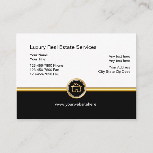 Luxe onroerend goed Visitekaartjes (Voorkant)