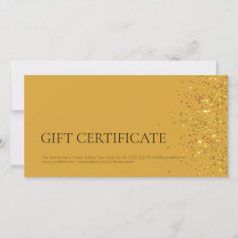 Luxe ontwerp cadeaubon Goud Glitter Geel Bedankkaart