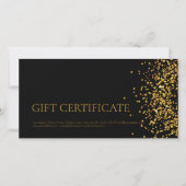 Luxe ontwerp cadeaubon Goud Glitters Zwart Bedankkaart (Voorkant)