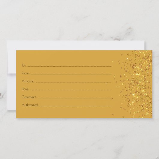 Luxe ontwerp cadeaubon Goud Glitters Zwart Bedankkaart (Achterkant)
