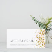 Luxe Ontwerp Cadeaubon Goud Sparkle Wit Bedankkaart (Staand voorkant)