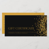 Luxe Ontwerp Cadeaubon Goud Sparkle Zwart Bedankkaart (Voorkant / Achterkant)