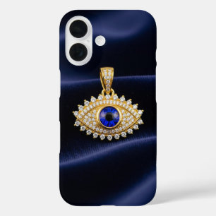 Luxe ontwerp Evil Eye hanger op fluweel iPhone 16 Hoesje