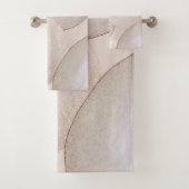 LUXE ONTWERP NEUTRAL GOLD 2 BATHROOM TOWEL SET BAD HANDDOEK (Insitu)