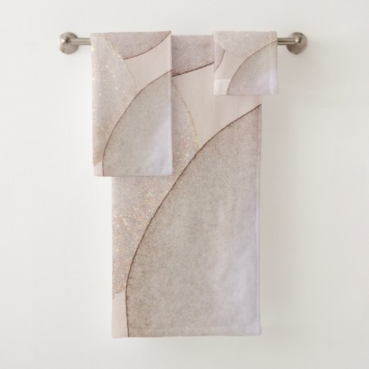 LUXE ONTWERP NEUTRAL GOLD 2 BATHROOM TOWEL SET BAD HANDDOEK (Insitu)