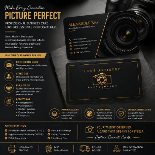 Luxe Ontwerp Zakelijke Kaart voor Fotografen Visitekaartje
