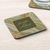 Luxe Onyx Met Goud Bier Onderzetter (Linkerzijde)