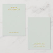 Luxe Oorbel Houder-Zachte Neutraal met Gouden Font Visitekaartje (Voorkant / Achterkant)