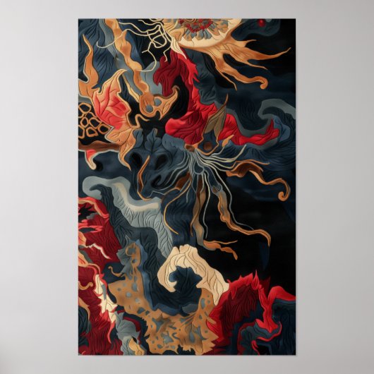 Luxe oosterse tapijt ontwerp Poster - ingewikkeld  (Voorkant)