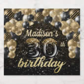 Luxe op maat 30e verjaardag sparkling wijnetiket (Enkel label)