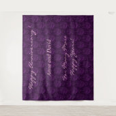 Luxe op maat gemaakte paarse bloementapijt wandkleed (Voorkant)