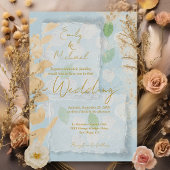 Luxe op maat gemaakte Waterverf Art Elegant bruilo Kaart