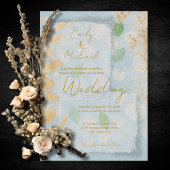 Luxe op maat gemaakte Waterverf Art Elegant bruilo Kaart