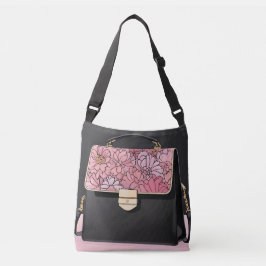 Luxe op roze kunst crossbody tas