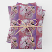 Luxe opaalachtige pioenen Rozen inpakpapier (In situ)