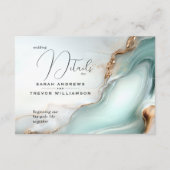 Luxe Opal Blauwgroen Gold Fluid Alcohol Ink Informatiekaartje (Voorkant)