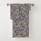 Luxe Opal Diamant | Sneeuwluipaard Print Handdoeke Bad Handdoek (Insitu)