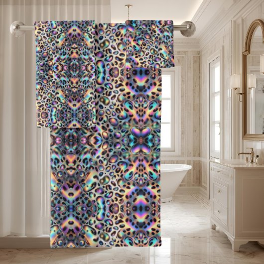 Luxe Opal Diamant | Sneeuwluipaard Print Handdoeke Bad Handdoek