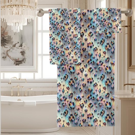 Luxe Opal Diamant | Sneeuwluipaard Print Handdoeke Bad Handdoek