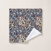 Luxe Opal Diamant | Sneeuwluipaard Print Handdoeke Bad Handdoek (Wasdoekje)