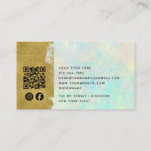 Luxe Opal Gold Brush QR Code Social Media Visitekaartje (Achterkant)