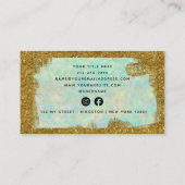 Luxe Opal Gold Brush Social Media Monogram Visitekaartje (Achterkant)