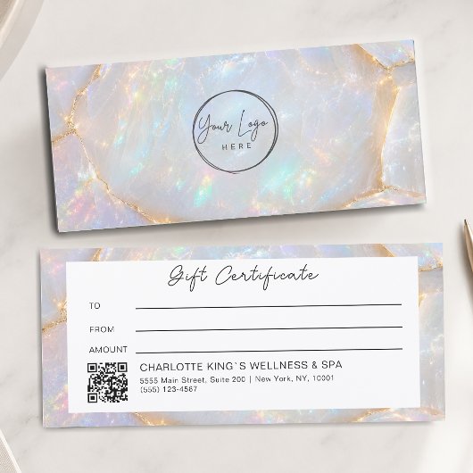 Luxe Opal Logo QR Code Cadeaubon