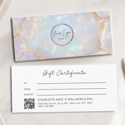 Luxe Opal Logo QR Code Cadeaubon