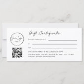 Luxe Opal Logo QR Code Cadeaubon Certificaat (Achterkant)