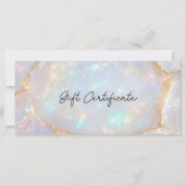 Luxe Opal Logo QR Code Cadeaubon Certificaat (Voorkant)