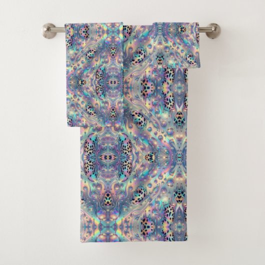 Luxe Opal Luipaardprint Patroon Bad Handdoek (Insitu)