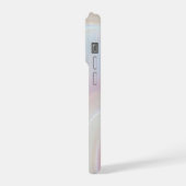 Luxe Opal Shell Holographic Elegant Script Naam iPhone Hoesje (Linkerkant)