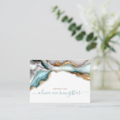 Luxe Opal Teal Goud Vloeibare Alcohol Inkt Visitekaartje (Staand voorkant)