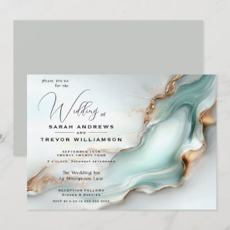 Luxe Opal Turquoise Goud Vloeibare Alcohol Inkt Kaart