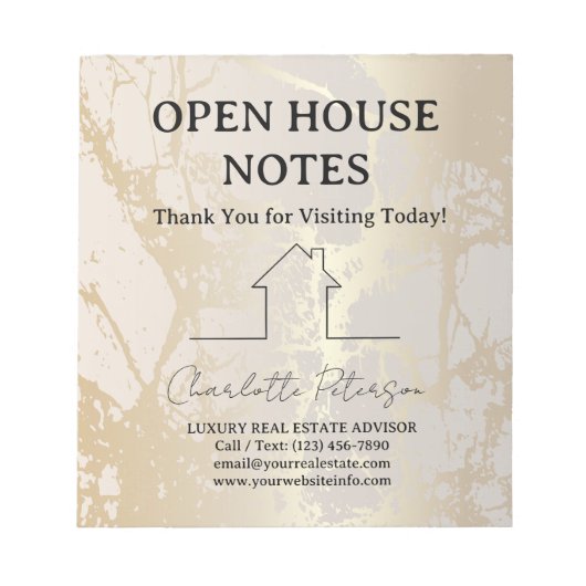 Luxe Open Huis Notitieblok (Voorkant)