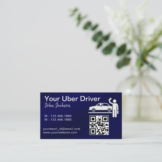 Luxe Openbaar Vervoer Taxi Car Service foto Visitekaartje (Staand voorkant)