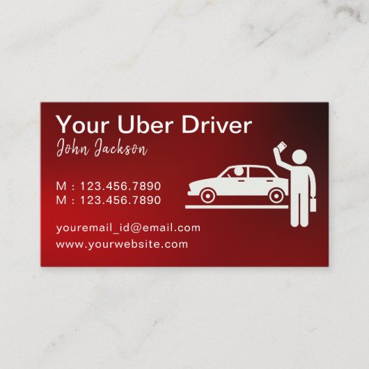 Luxe Openbaar Vervoer Taxi Car Service foto Visitekaartje (Voorkant)